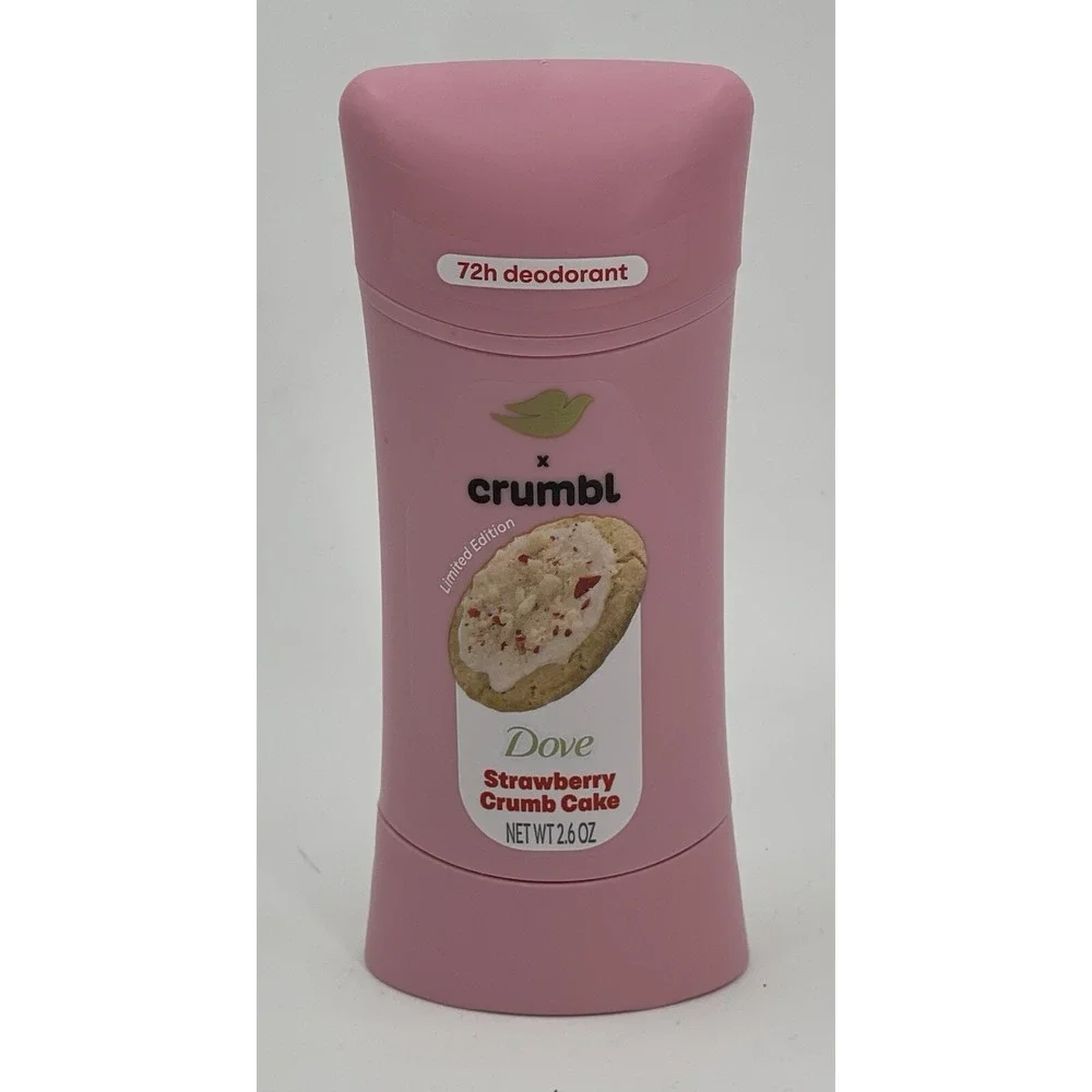 Dove X Crumbl Strawberry Crumb Cake Cookie Deodorant Stick 2.6 oz. New